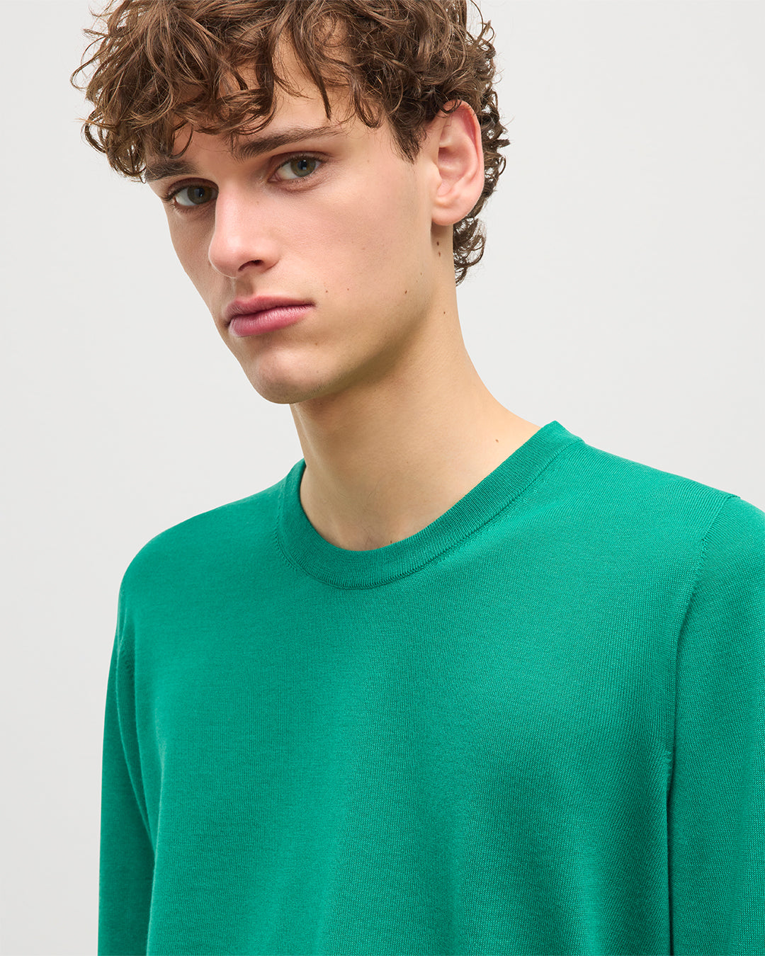 Fin Bright Green Superfine Cashmere Jumper