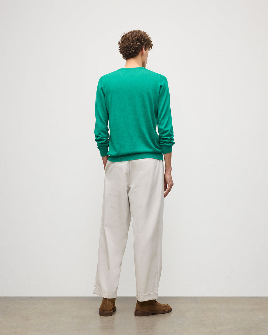 Fin Bright Green Superfine Cashmere Jumper