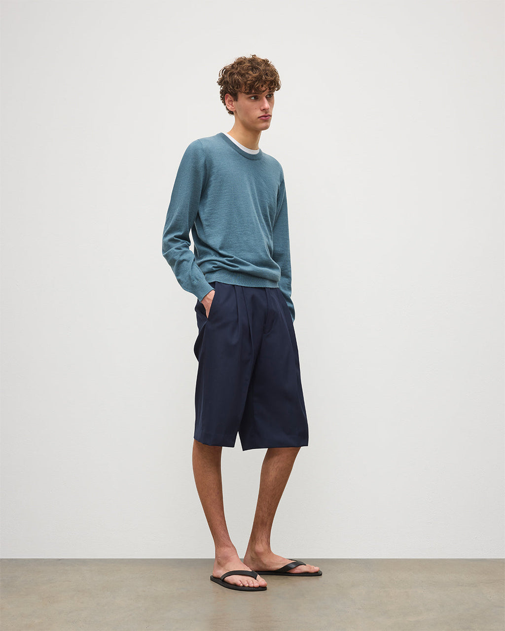 Fin Blue Superfine Cashmere Jumper