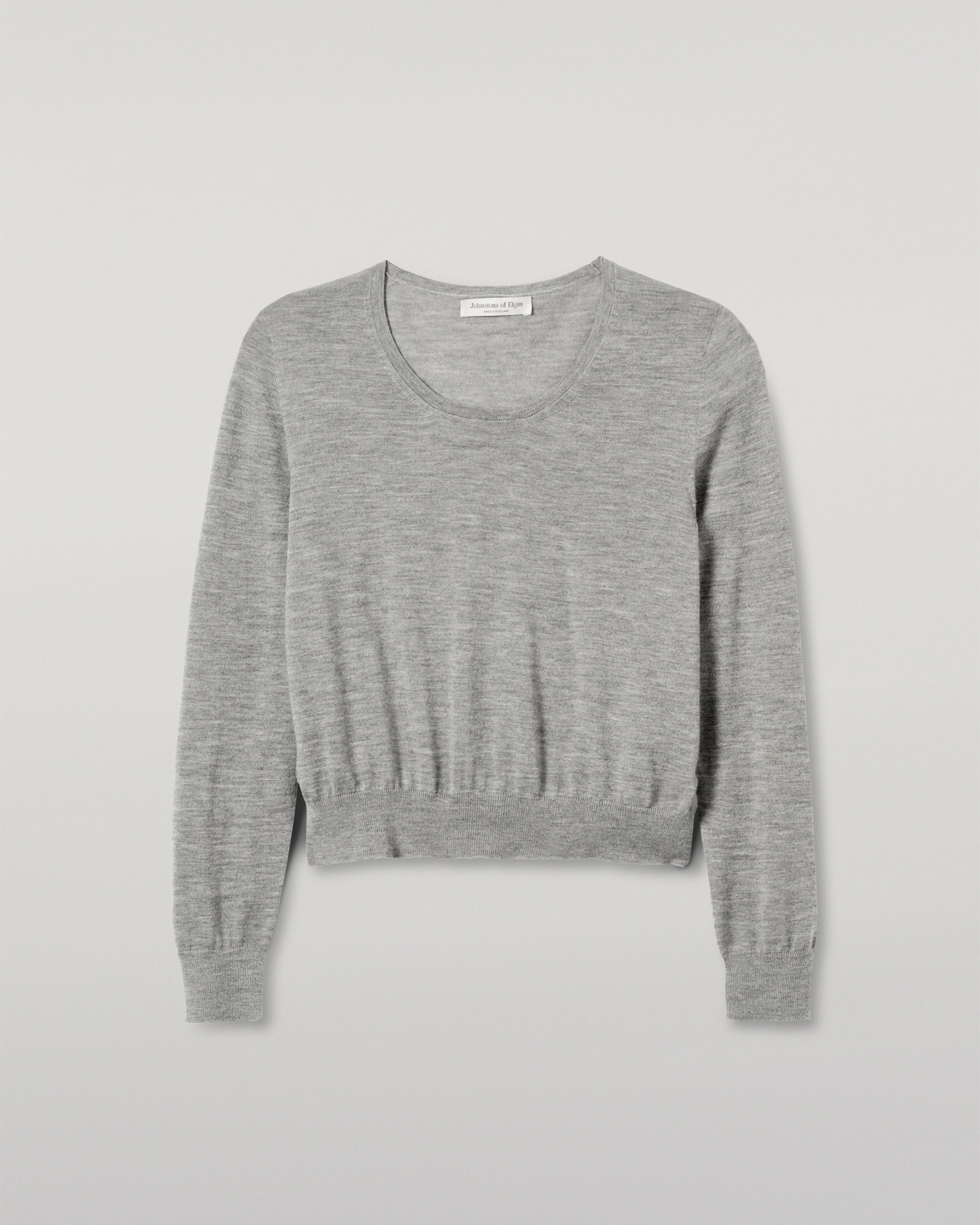 Ella Scoop Neck Superfine Cashmere Grey Jumper