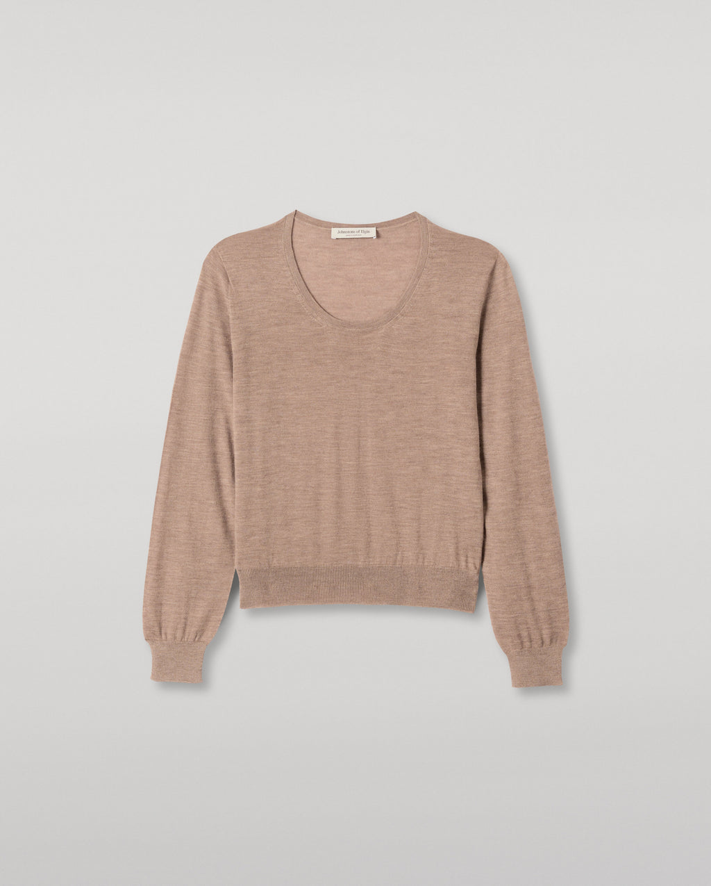 Ella Light Brown Superfine Cashmere Scoop Neck Jumper