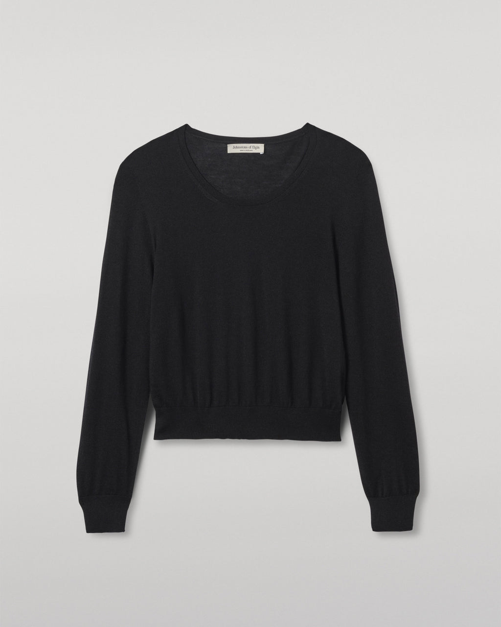 Ella Scoop Neck Superfine Cashmere Black Jumper