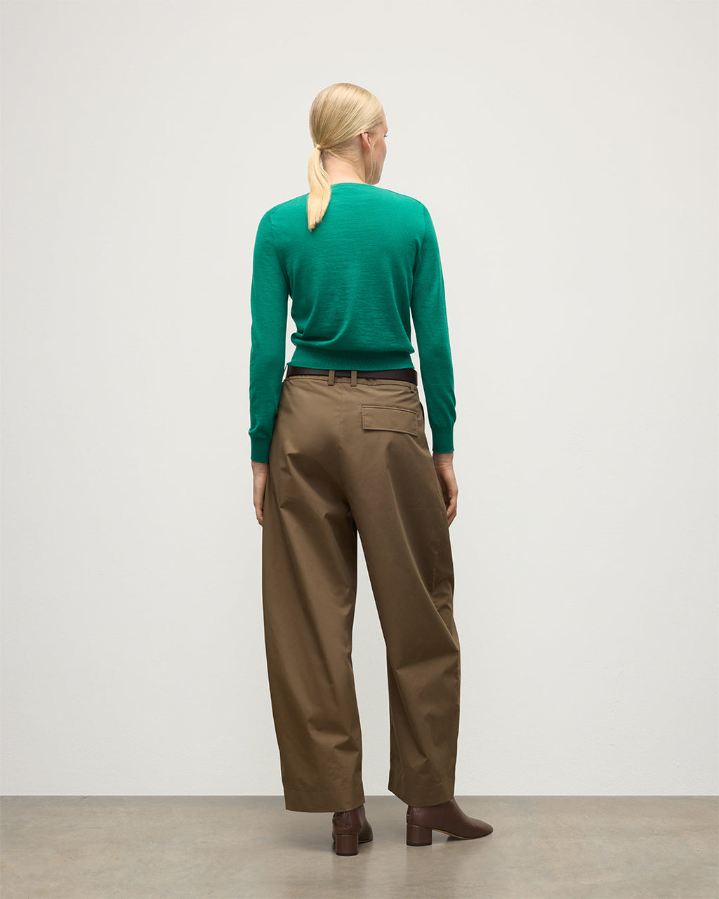 Ella Bright Green Superfine Cashmere Scoop Neck Jumper