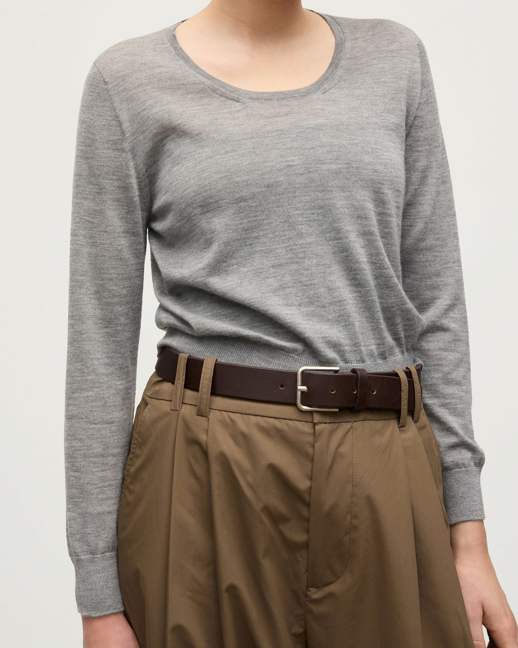 Ella Scoop Neck Superfine Cashmere Grey Jumper