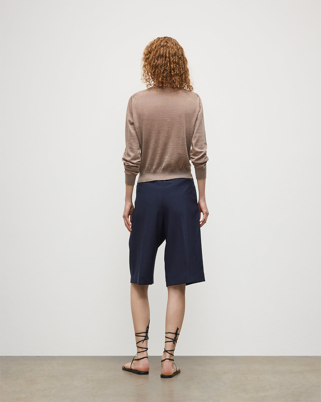 Ella Light Brown Superfine Cashmere Scoop Neck Jumper