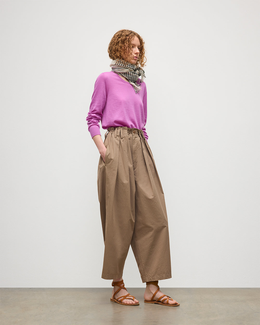 Ella Pink Superfine Cashmere Scoop Neck Jumper