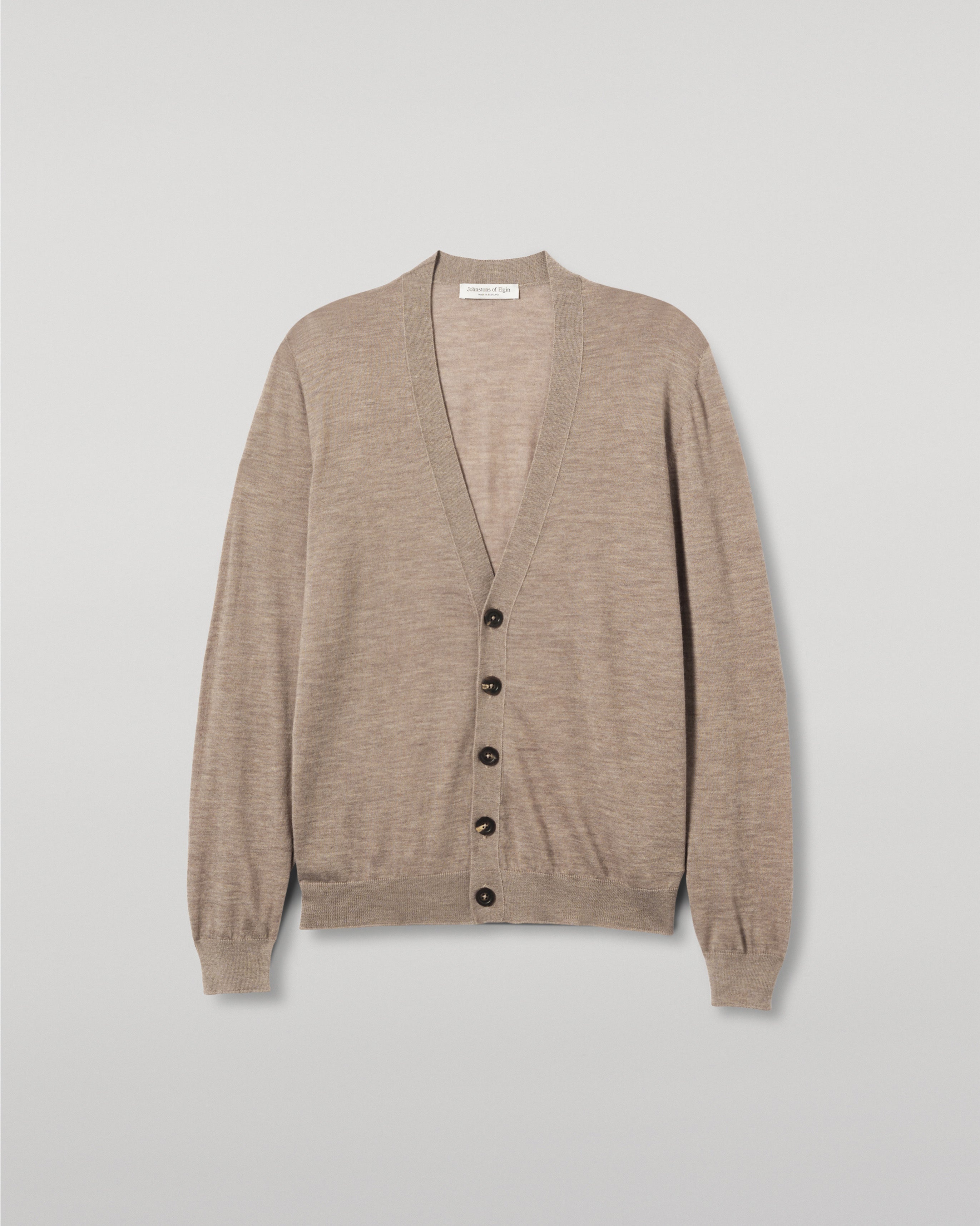 Forsyth Light Brown Superfine Cashmere Cardigan