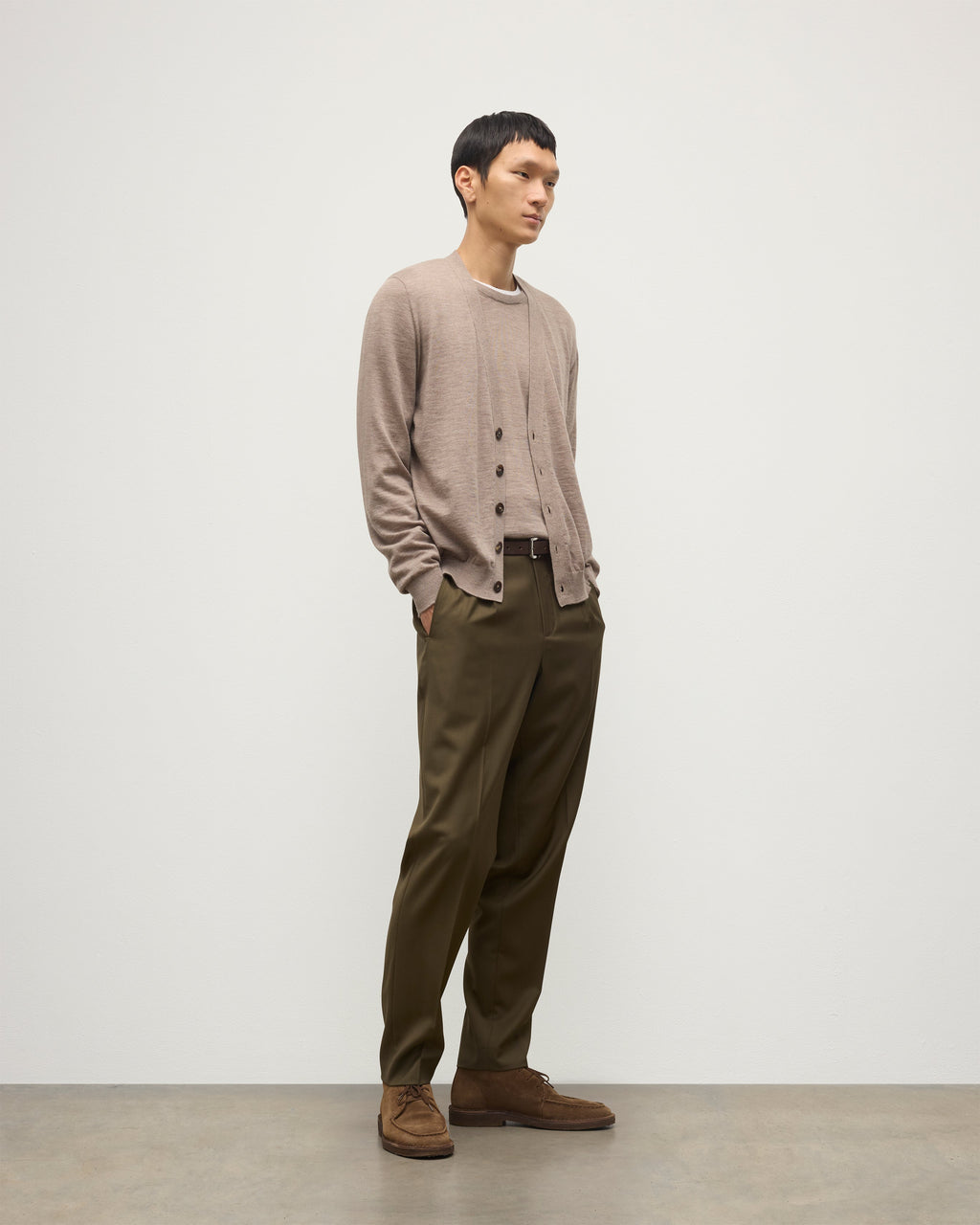 Forsyth Light Brown Superfine Cashmere Cardigan