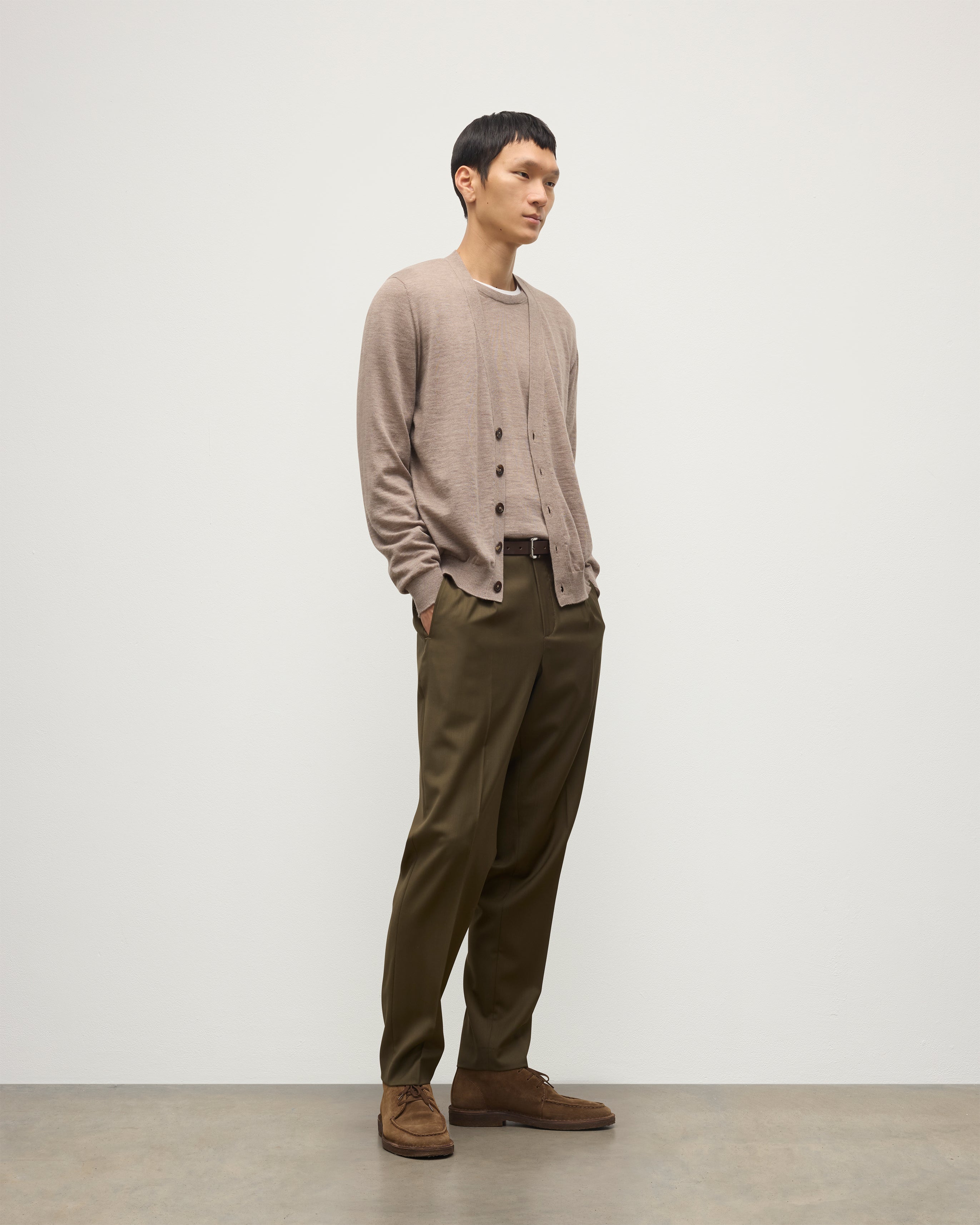 Forsyth Light Brown Superfine Cashmere Cardigan