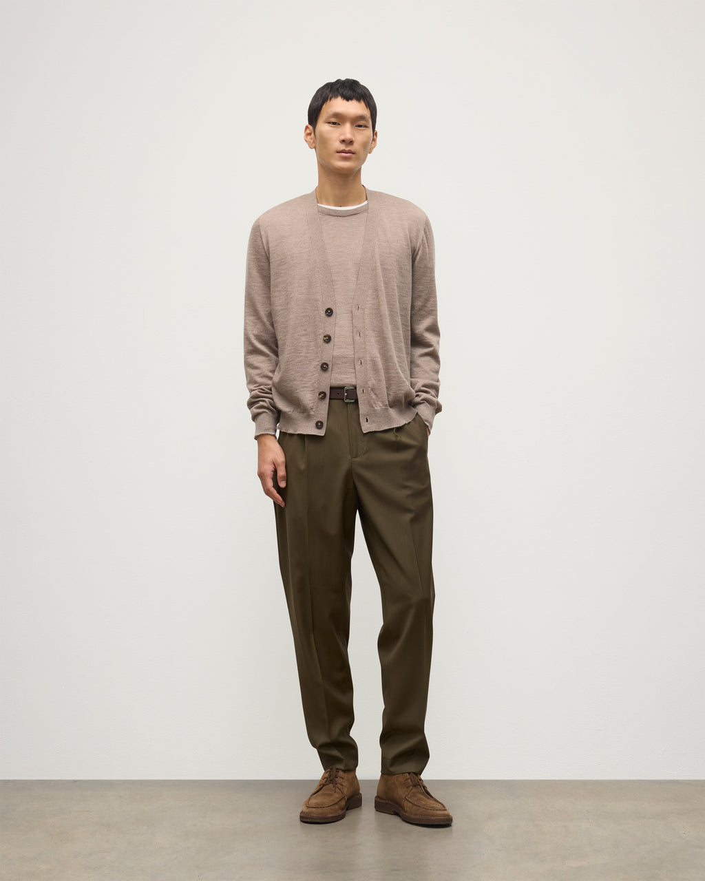 Forsyth Light Brown Superfine Cashmere Cardigan