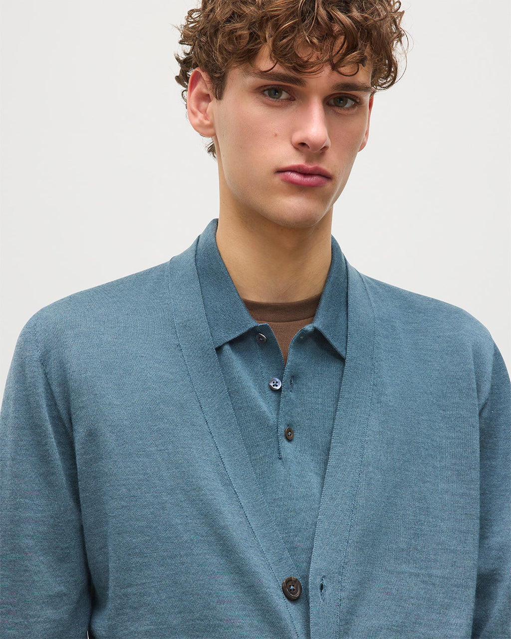 Forsyth Blue Superfine Cashmere Cardigan