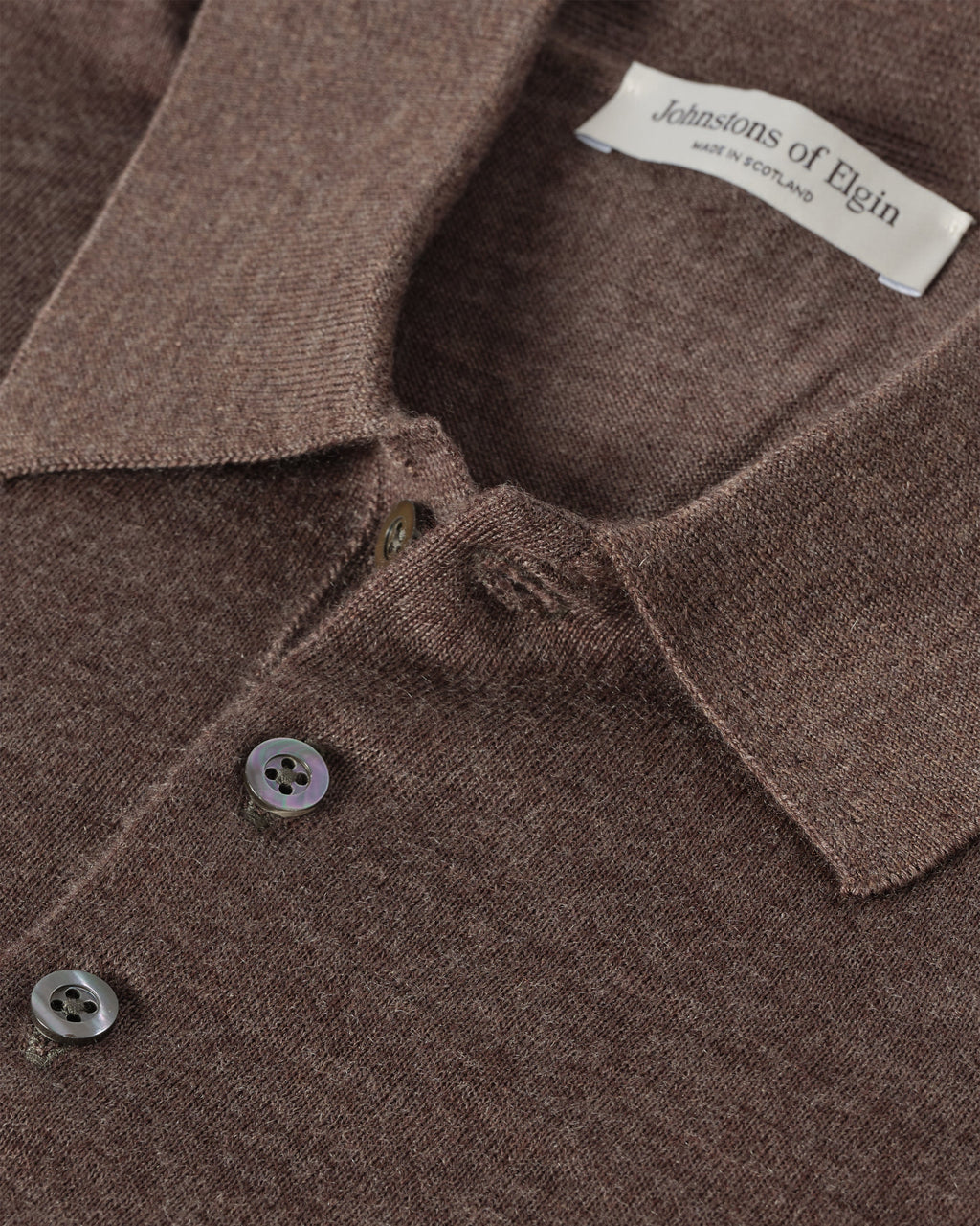 Fin Brown Superfine Cashmere Polo Shirt