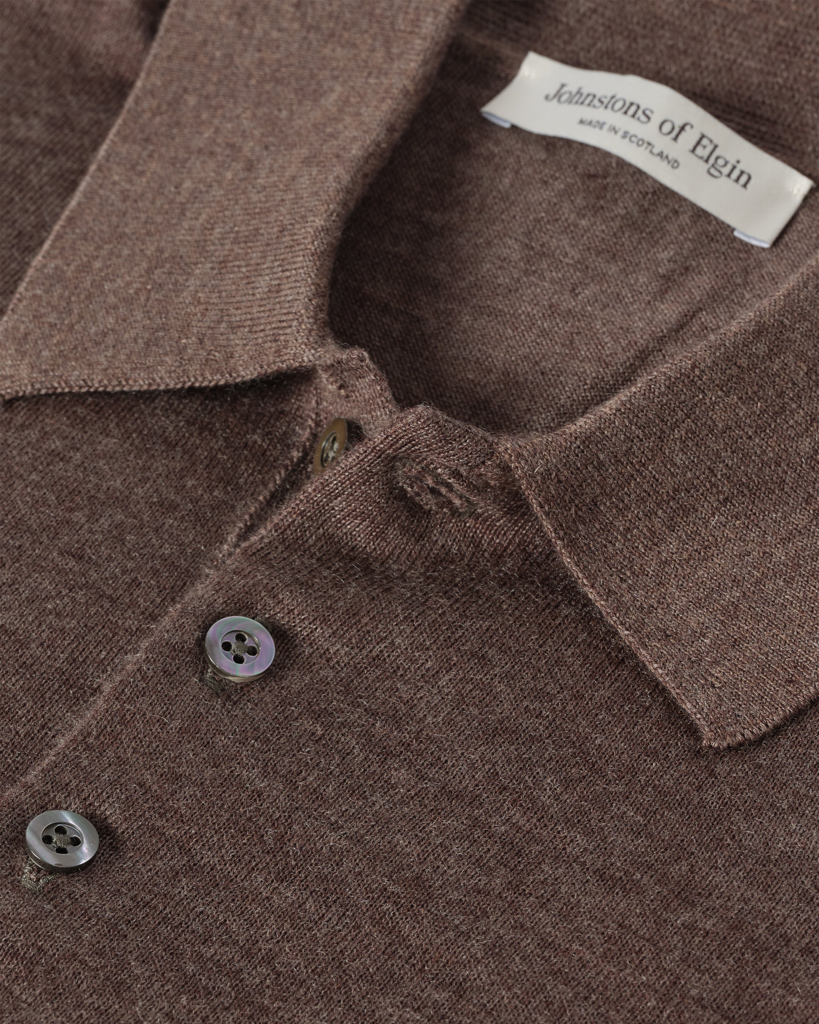 Fin Brown Superfine Cashmere Polo Shirt