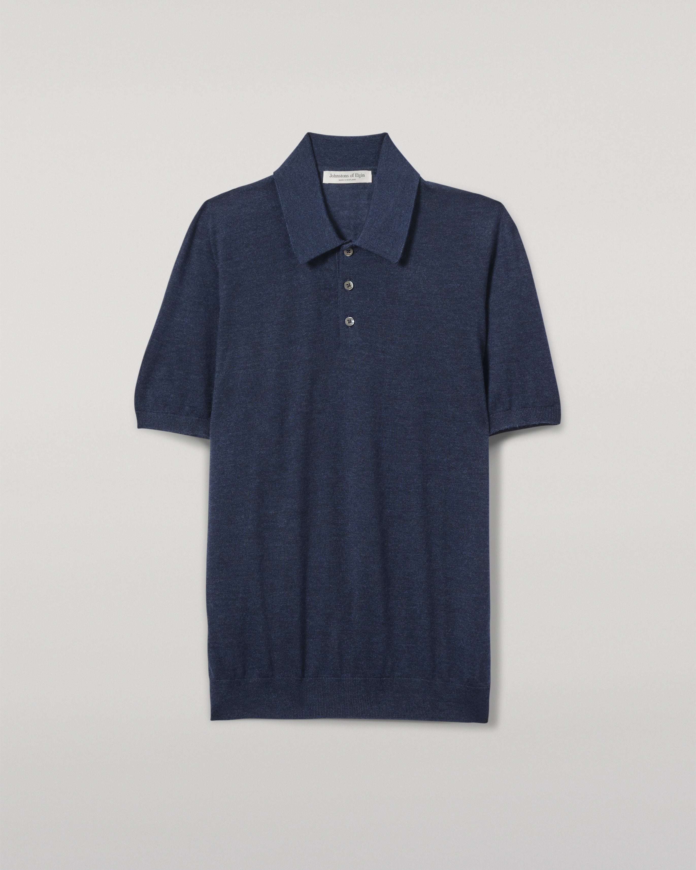 Fin Navy Superfine Cashmere Polo Shirt
