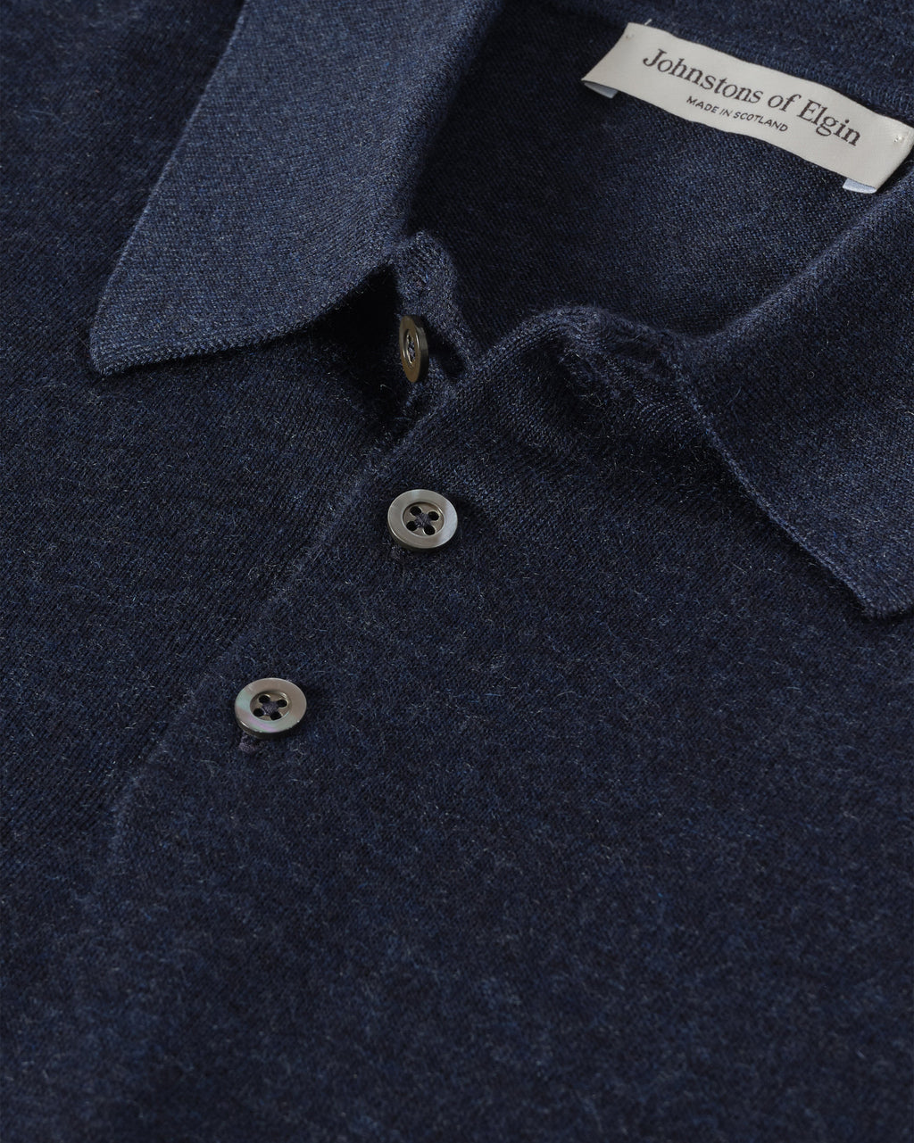 Fin Navy Superfine Cashmere Polo Shirt