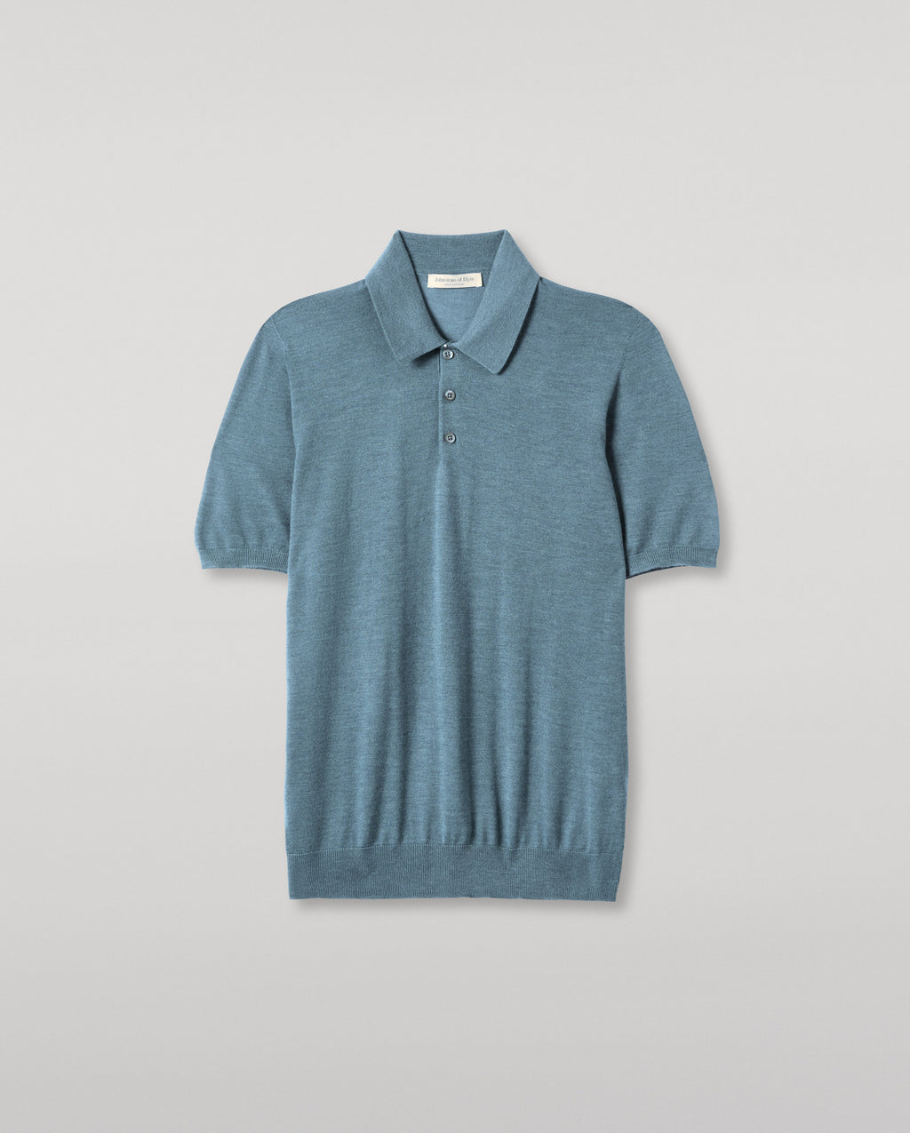 Fin Blue Superfine Cashmere Polo Shirt
