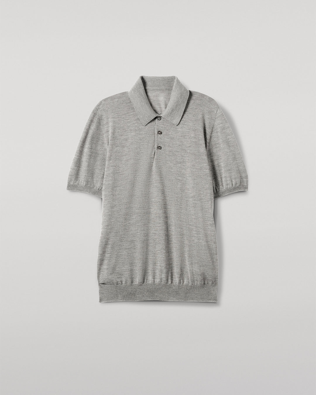 Fin Grey Superfine Cashmere Polo Shirt