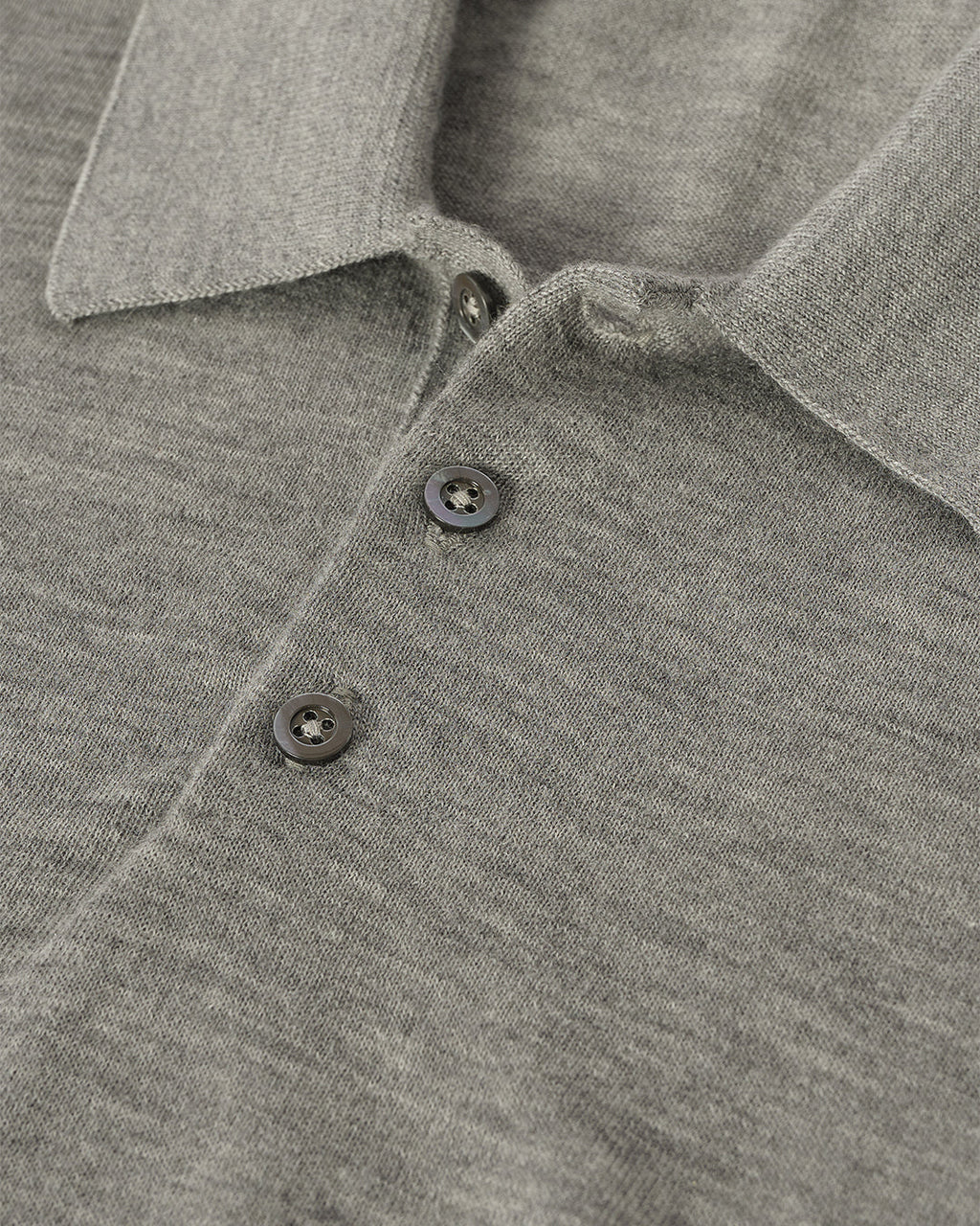 Fin Grey Superfine Cashmere Polo Shirt