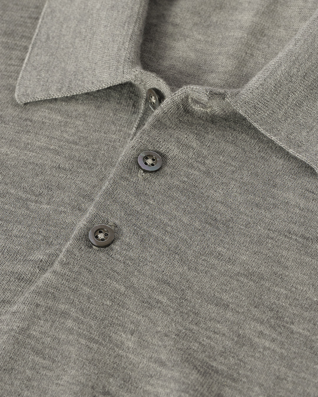 Fin Grey Superfine Cashmere Polo Shirt
