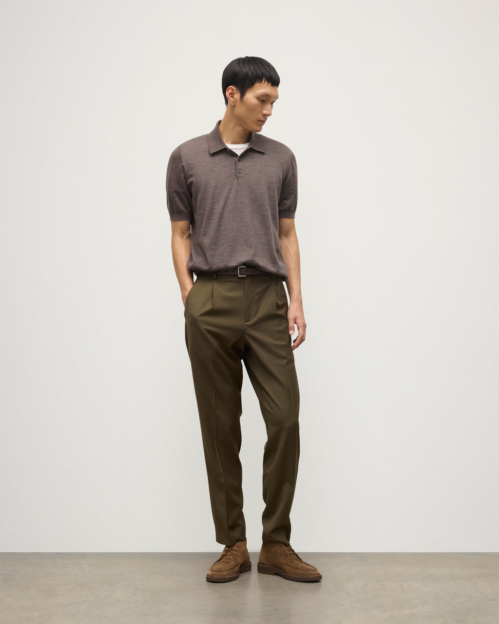 Fin Brown Superfine Cashmere Polo Shirt