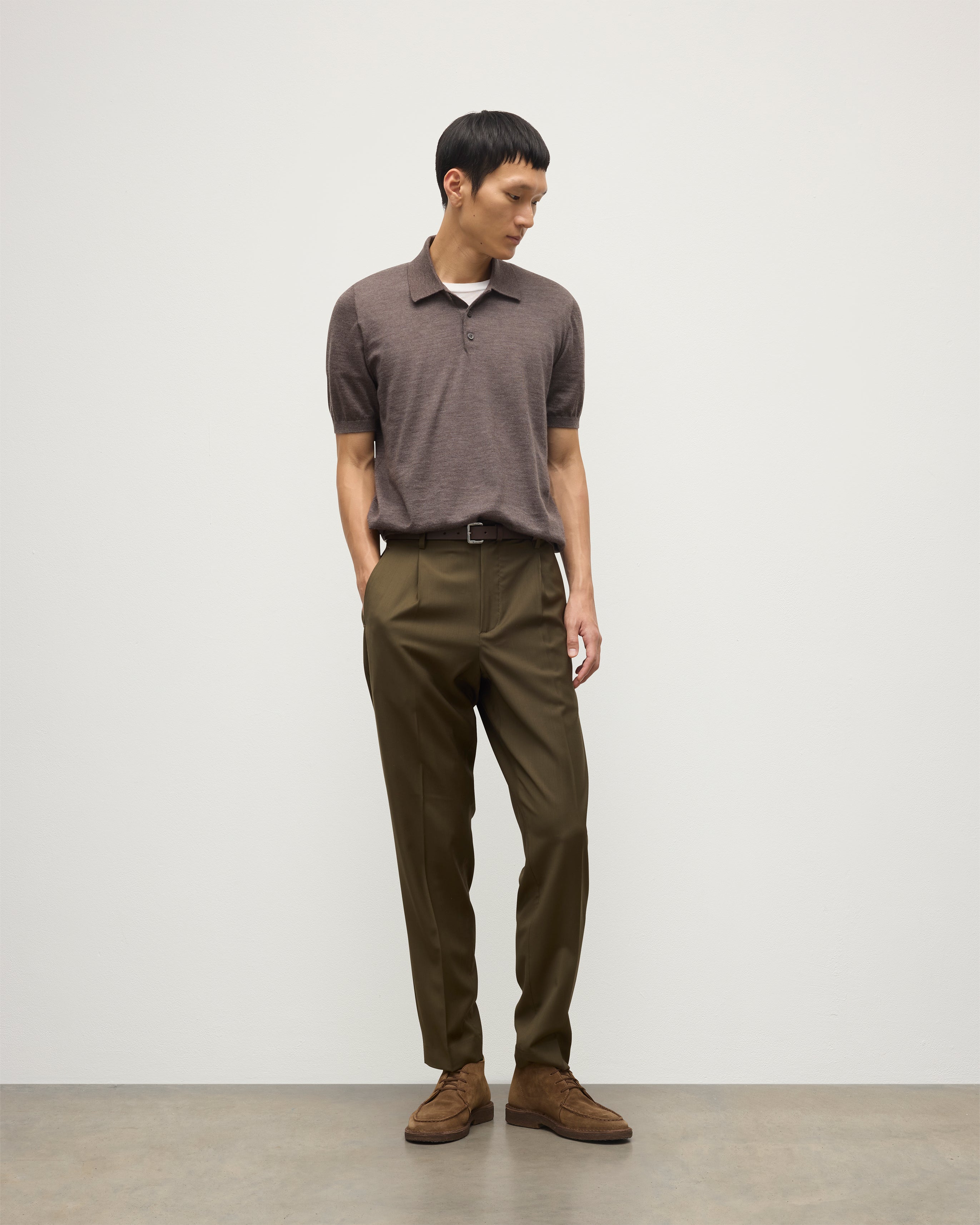 Fin Brown Superfine Cashmere Polo Shirt