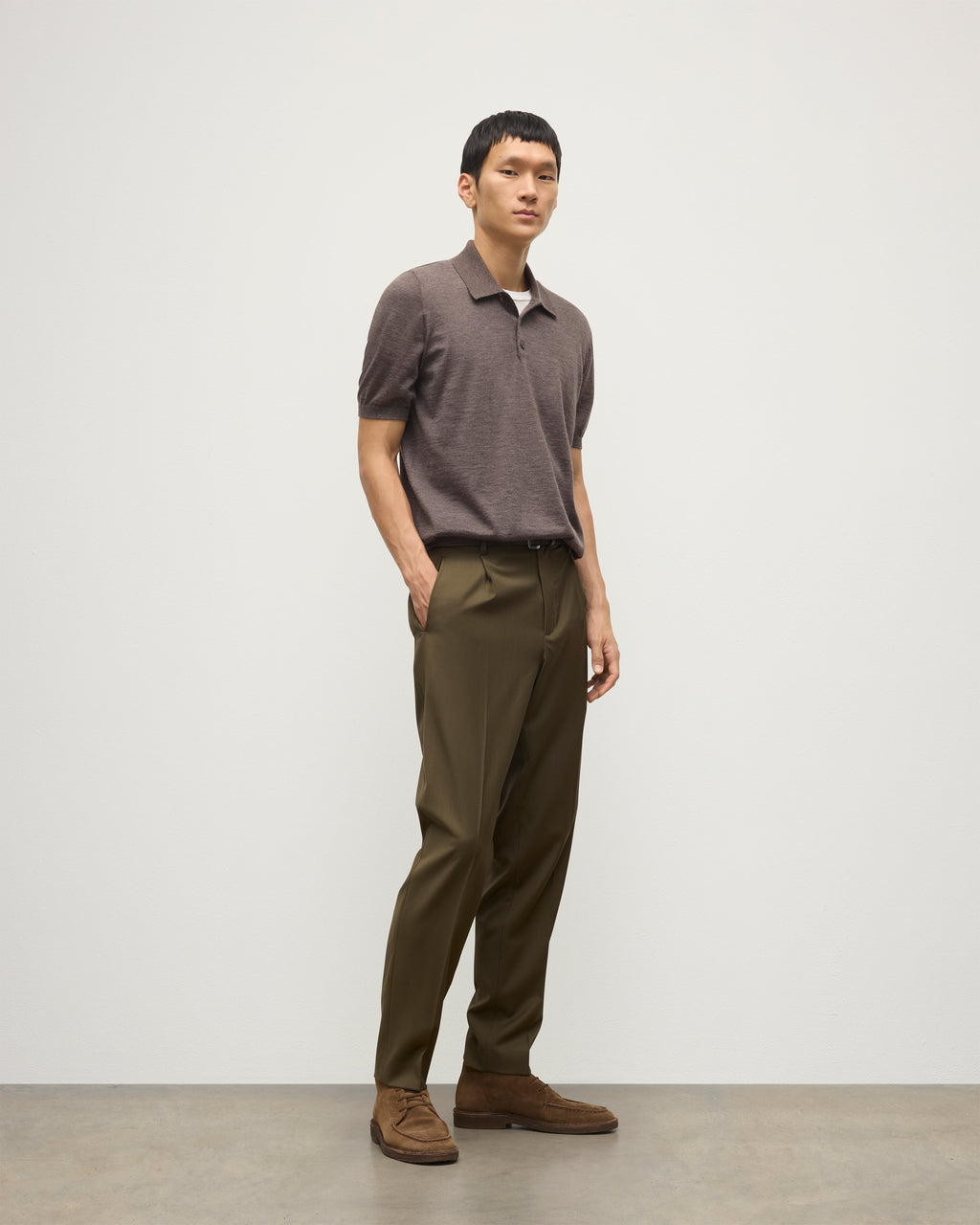Fin Brown Superfine Cashmere Polo Shirt