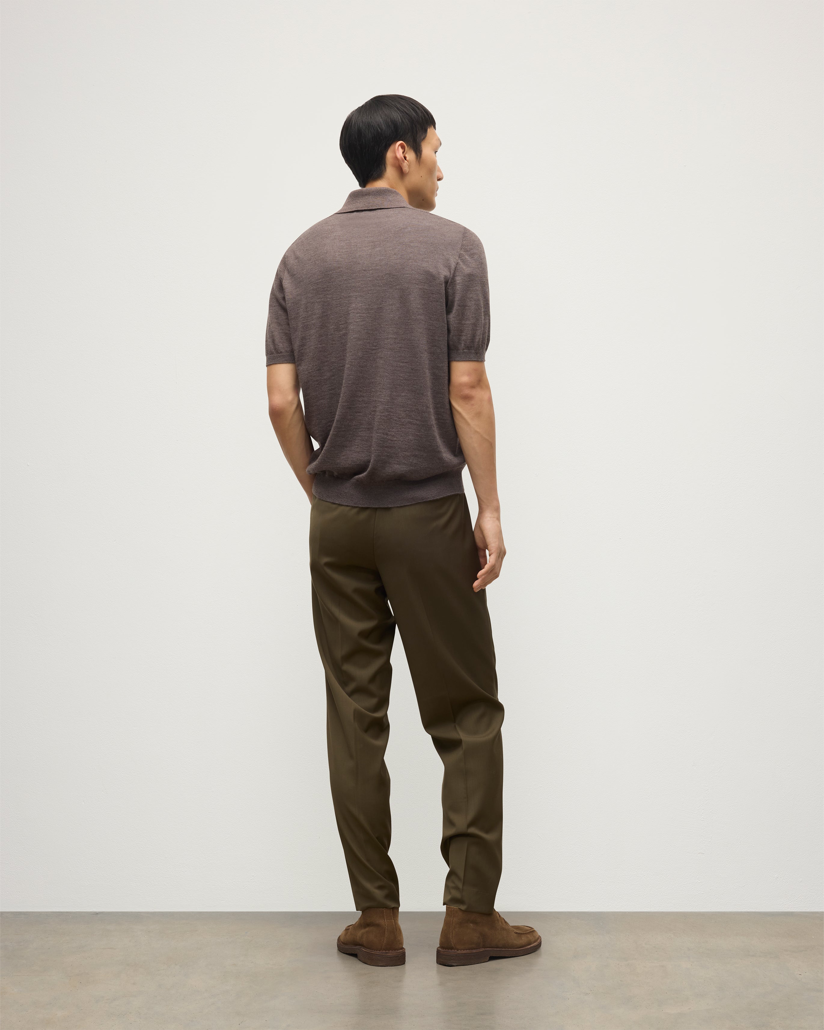 Fin Brown Superfine Cashmere Polo Shirt