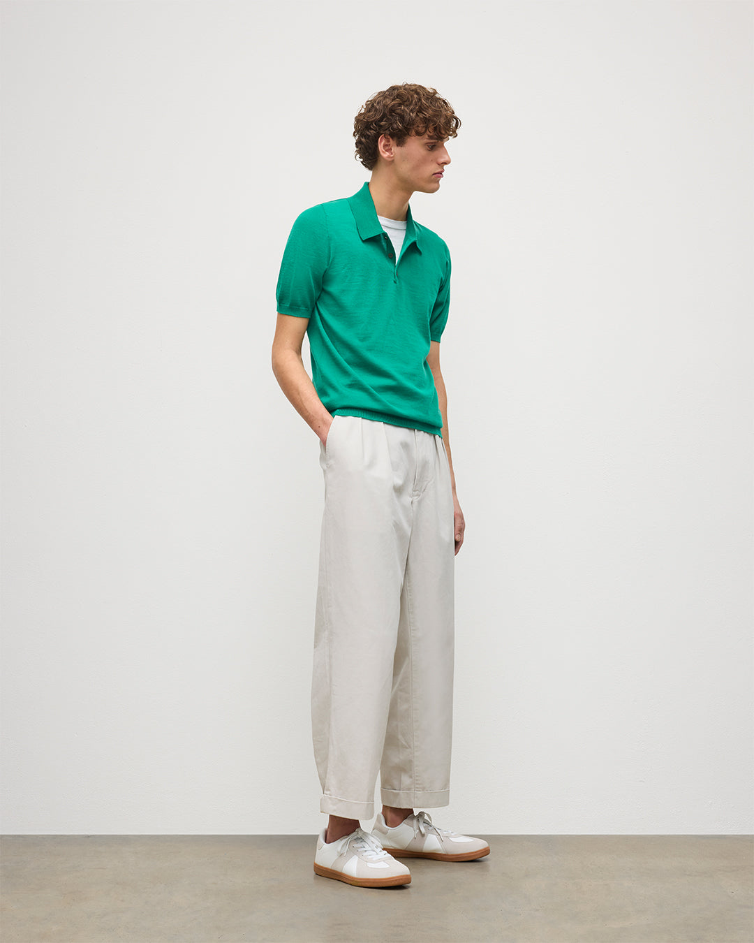 Fin Bright Green Superfine Cashmere Polo Shirt