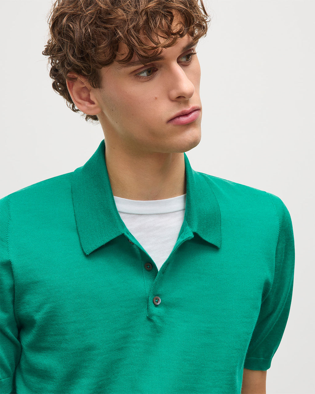 Fin Bright Green Superfine Cashmere Polo Shirt
