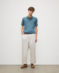 Fin Blue Superfine Cashmere Polo Shirt