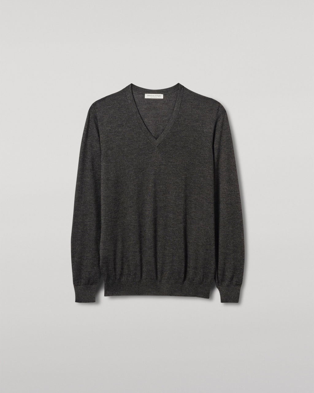 Fin Dark Grey V Neck Superfine Cashmere Jumper