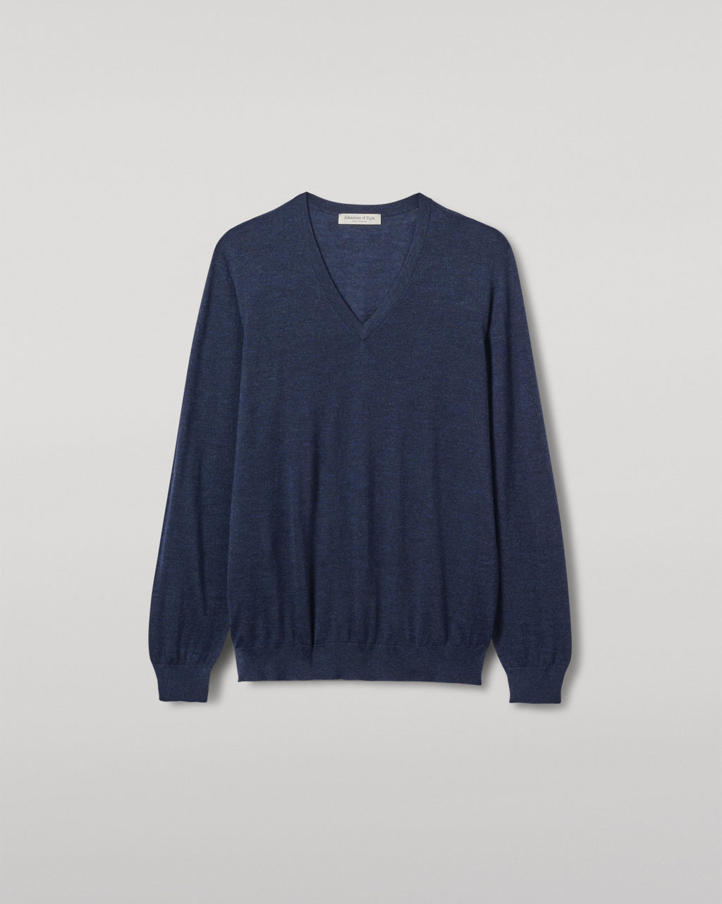Fin Navy V Neck Superfine Cashmere Jumper