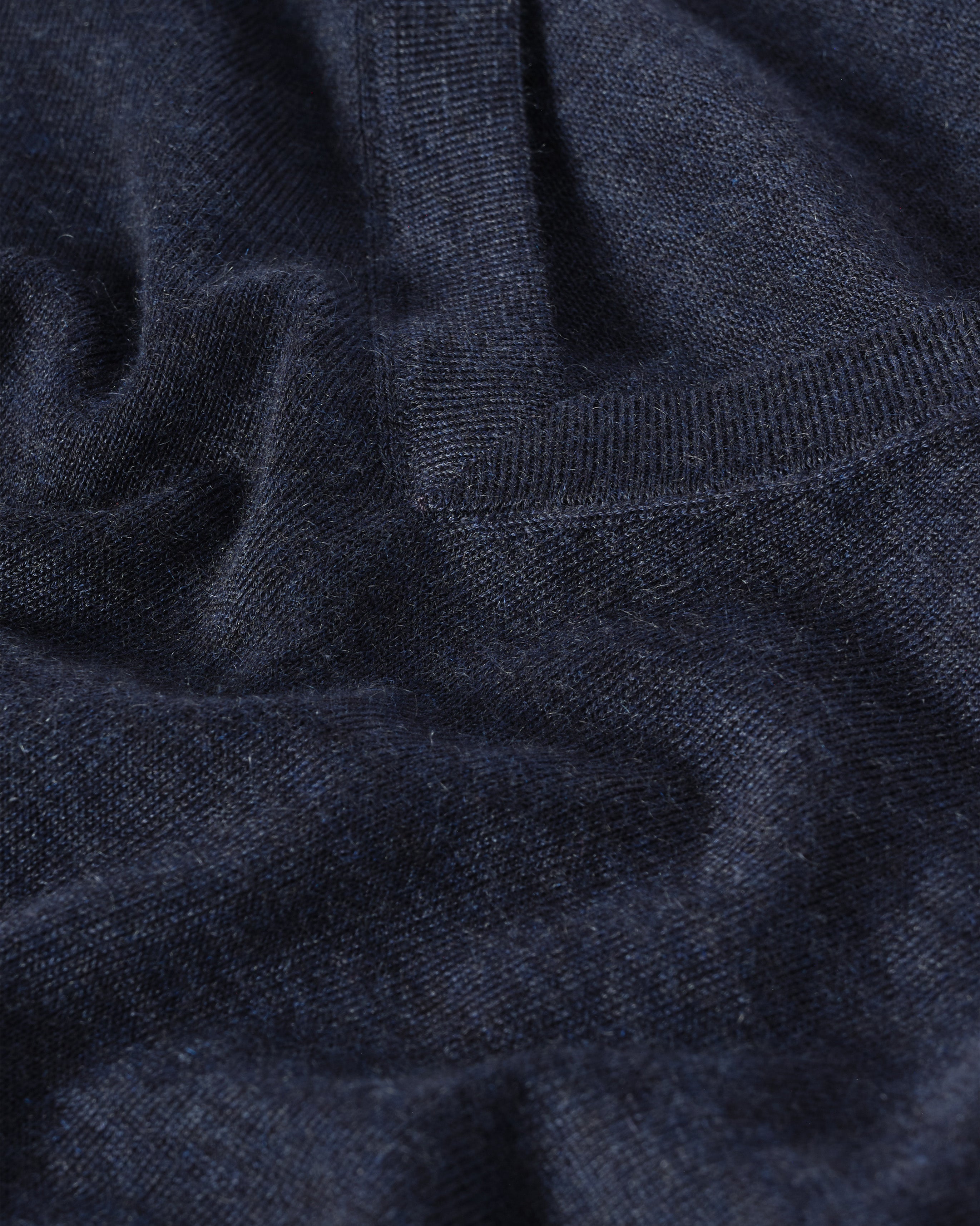 Fin Navy V Neck Superfine Cashmere Jumper