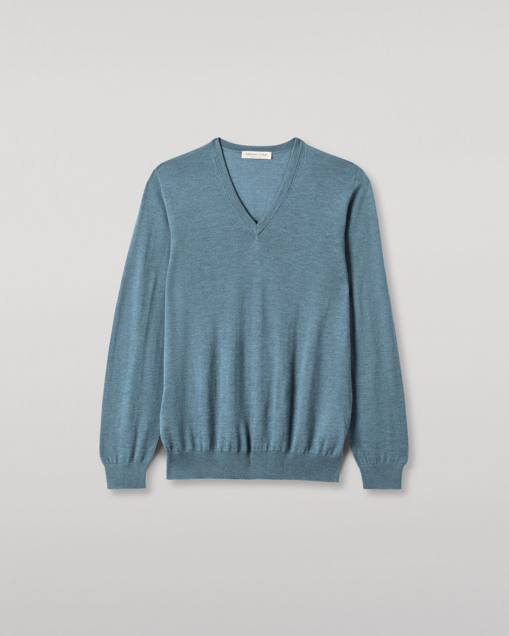 Fin Blue V Neck Superfine Cashmere Jumper