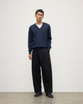 Fin Navy V Neck Superfine Cashmere Jumper
