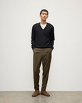 Fin Black V Neck Superfine Cashmere Jumper