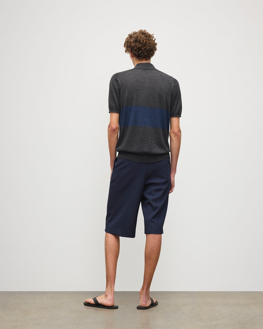 Mack Grey & Navy Superfine Cashmere Polo Shirt