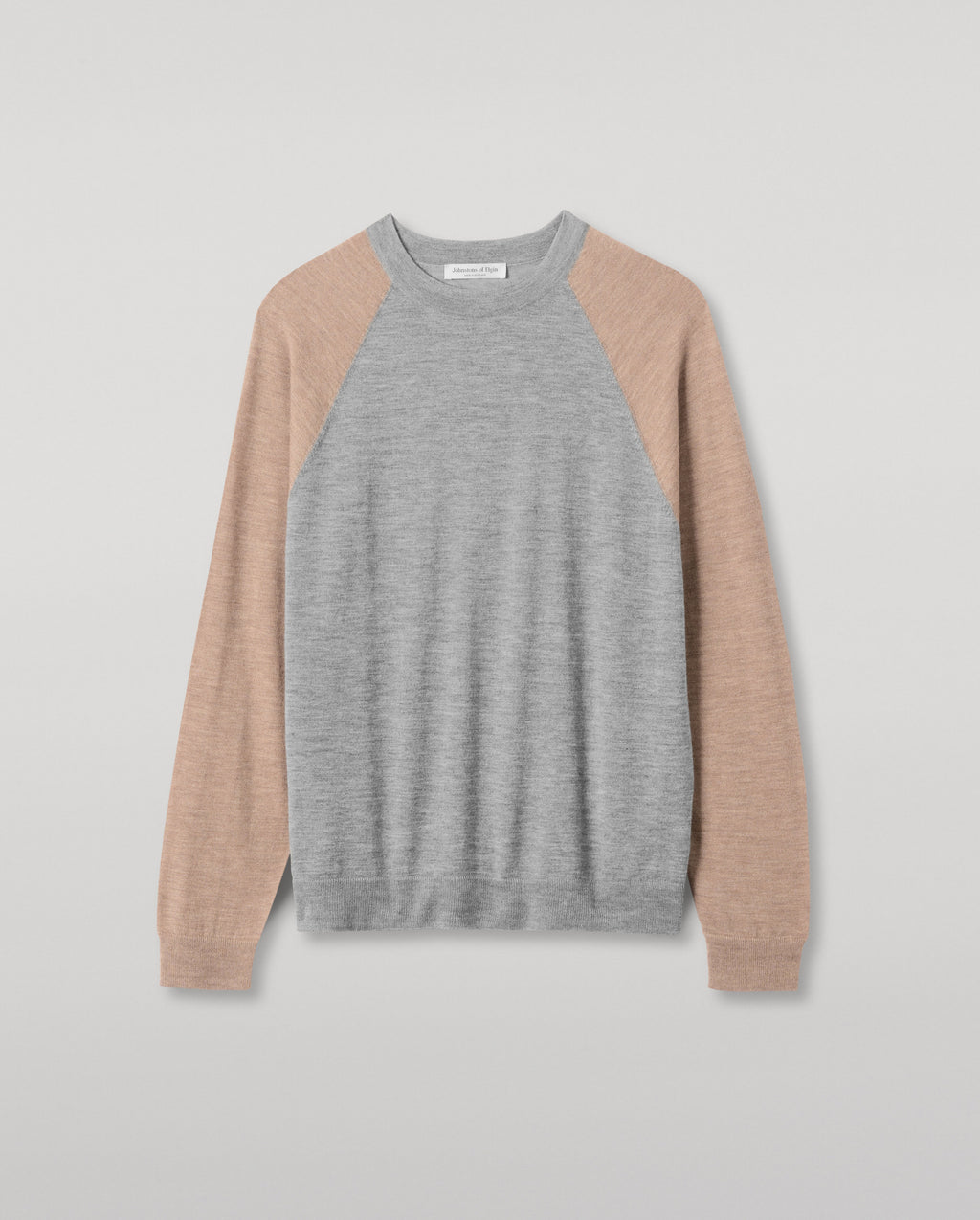Leith Grey & Brown Ringer Superfine Cashmere Jumper