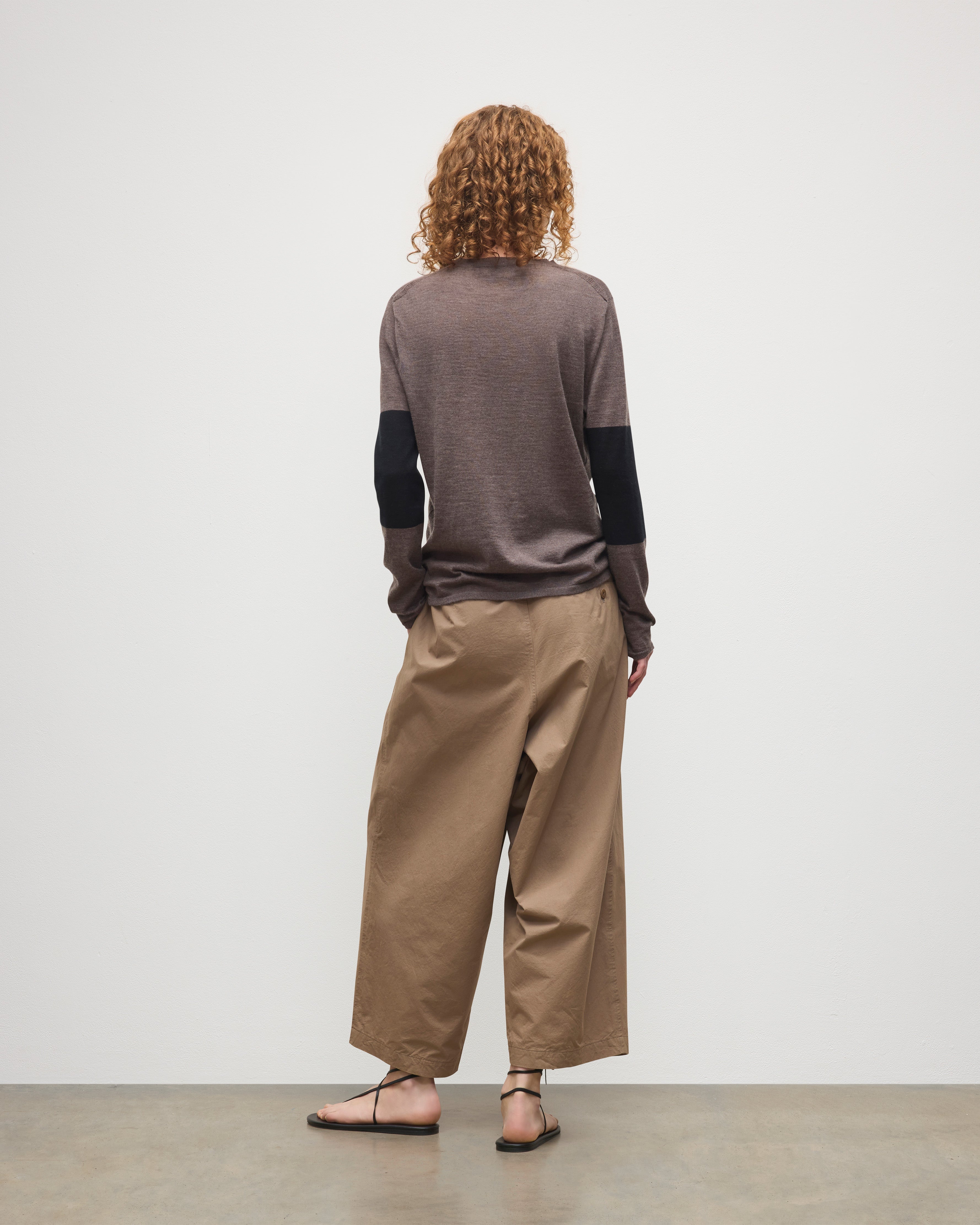 Euna Brown & Black Superfine Cashmere T-Shirt