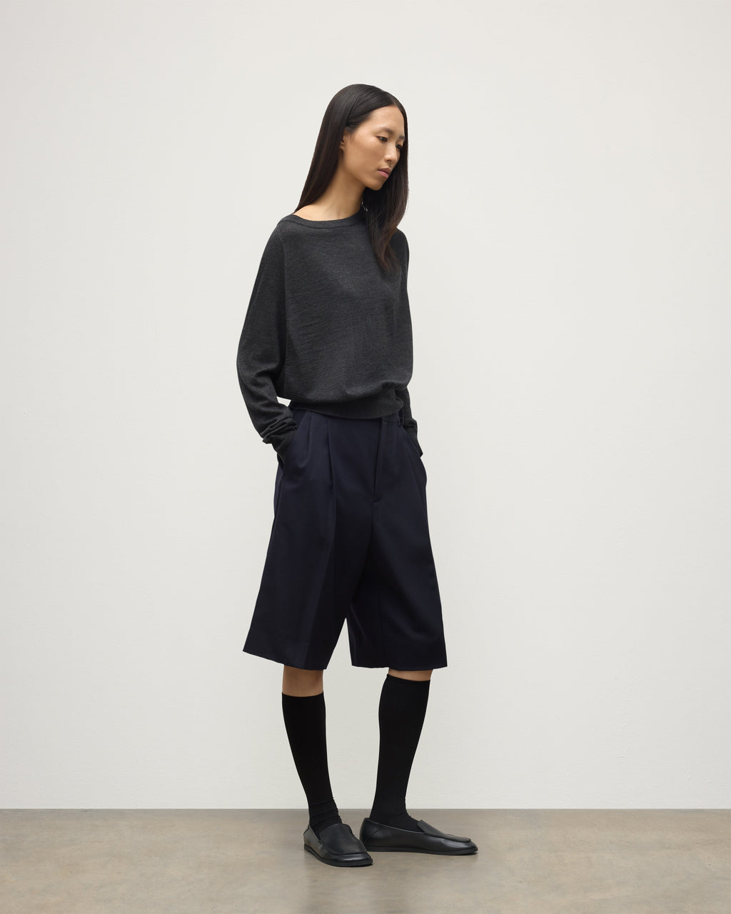 Finola Dark Grey Superfine Cashmere Jumper
