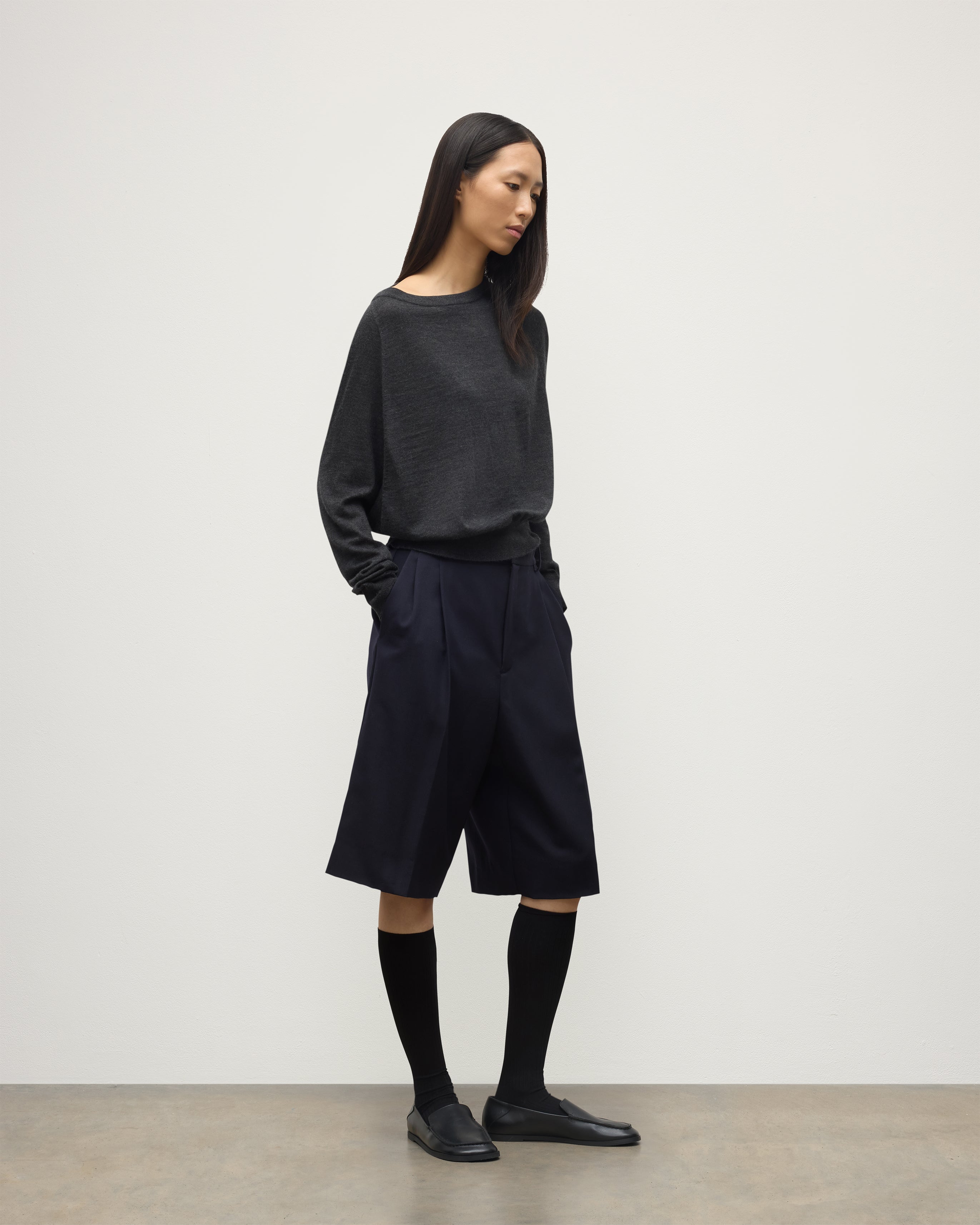 Finola Dark Grey Superfine Cashmere Jumper