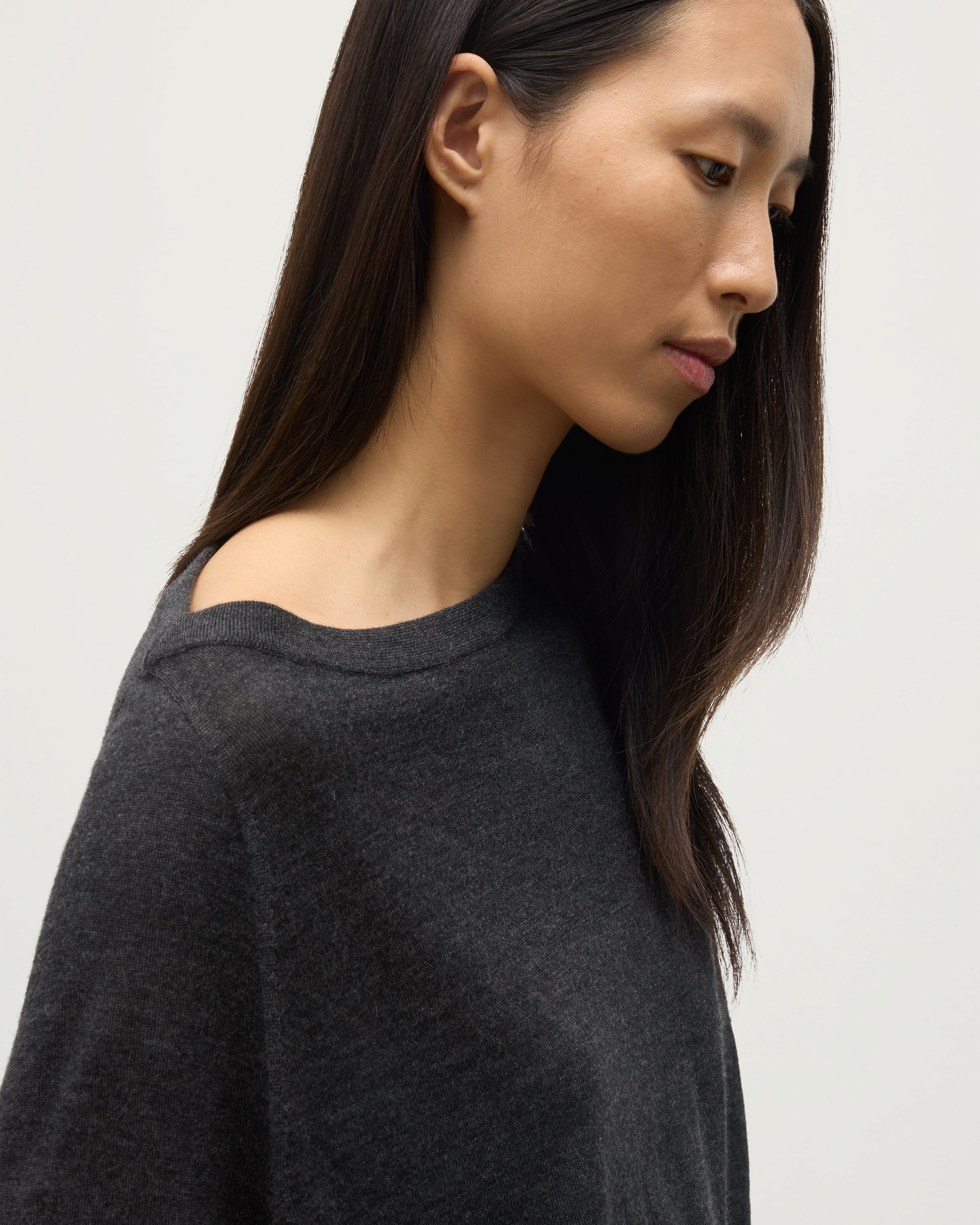 Finola Dark Grey Superfine Cashmere Jumper