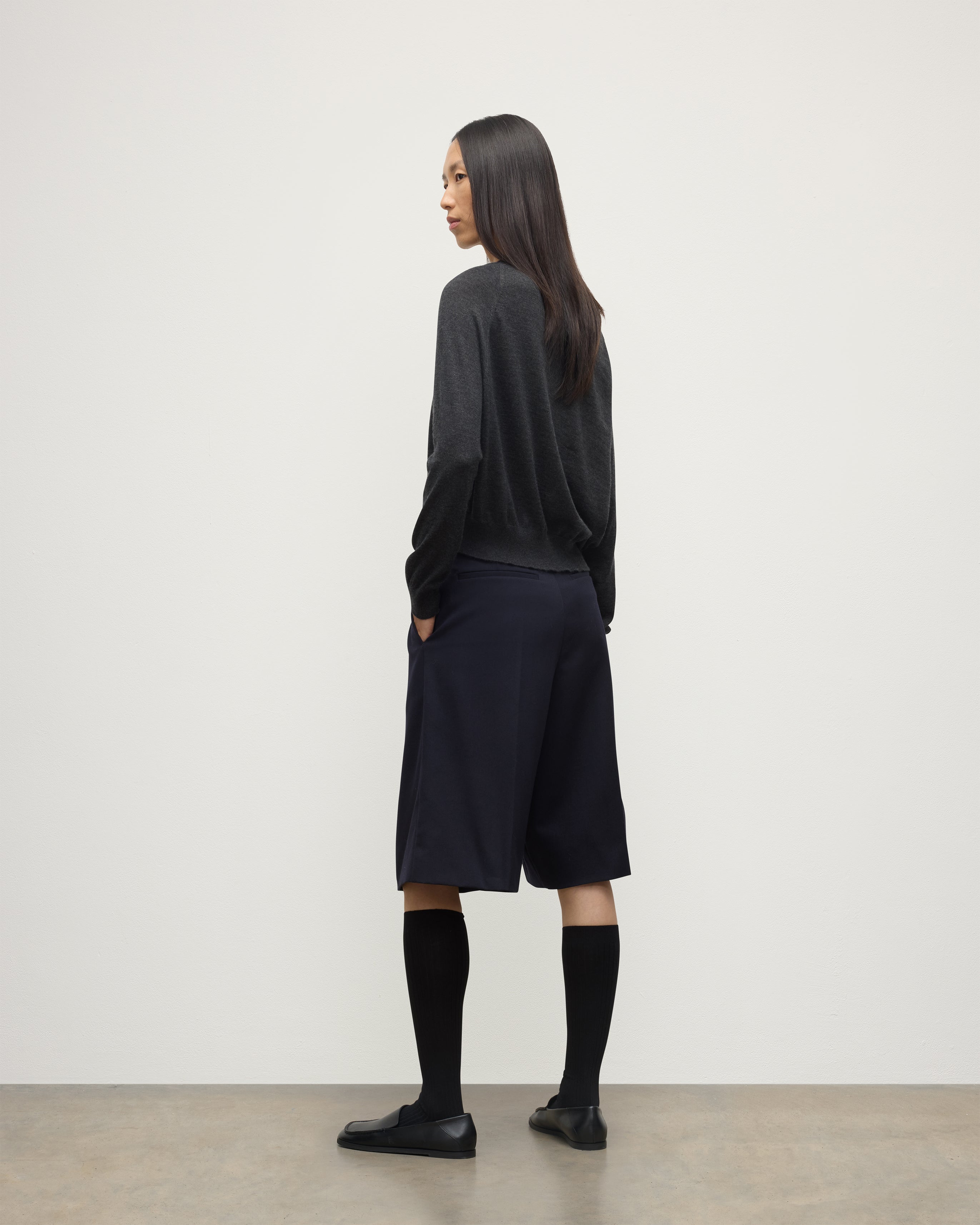 Finola Dark Grey Superfine Cashmere Jumper