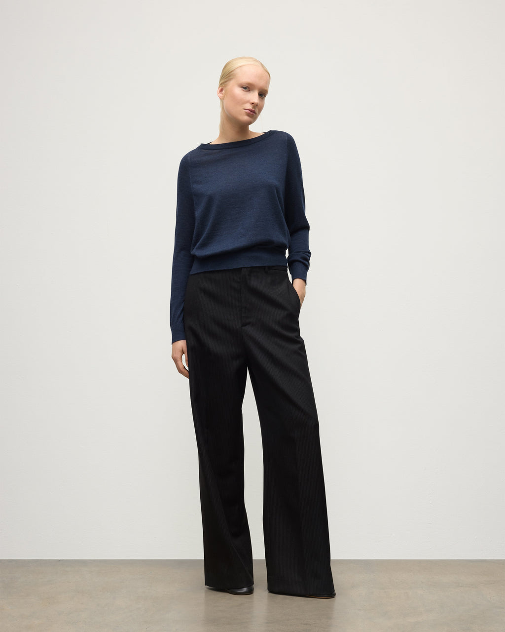 Finola Navy Superfine Cashmere Jumper
