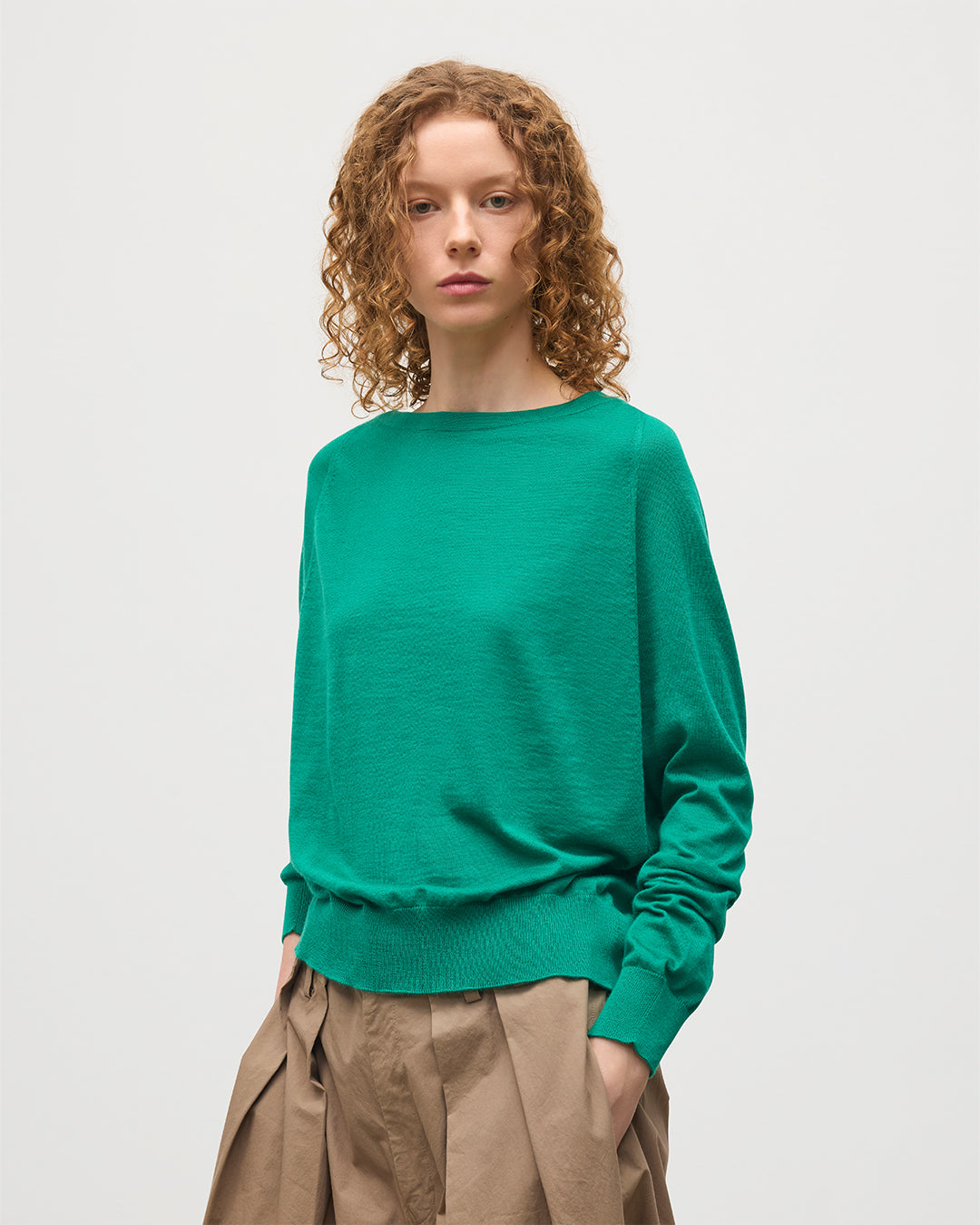 Finola Bright Green Superfine Cashmere Jumper