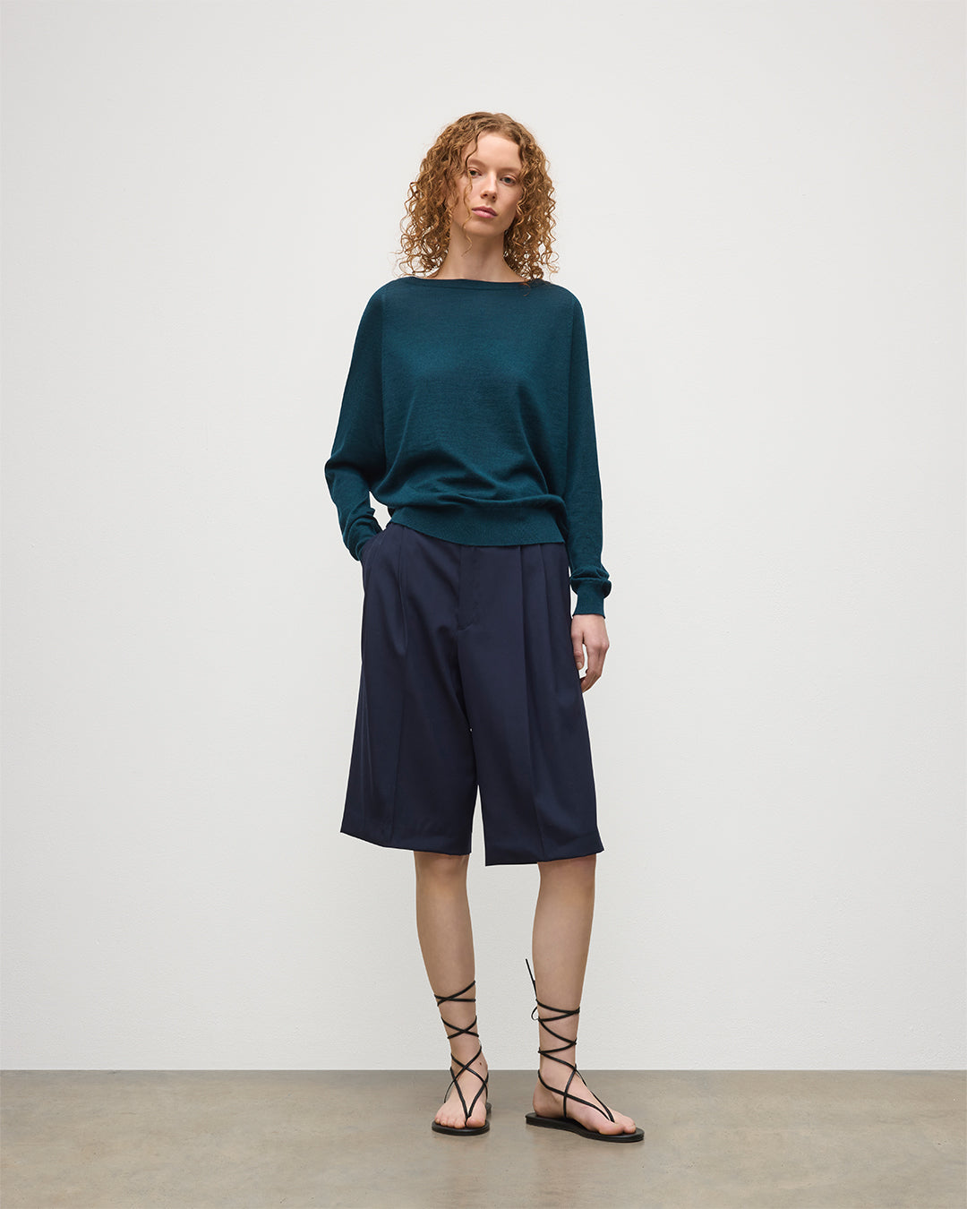 Finola Bottle Green Superfine Cashmere Jumper
