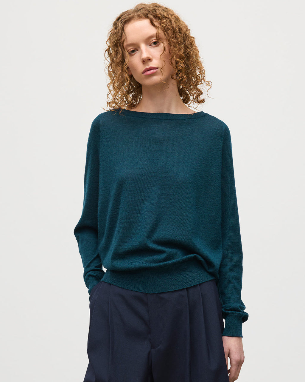 Finola Bottle Green Superfine Cashmere Jumper