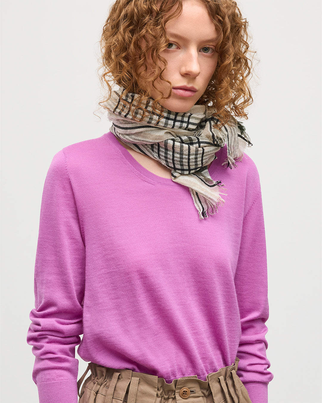 Crawton Graphic Stripe Natural Scarf