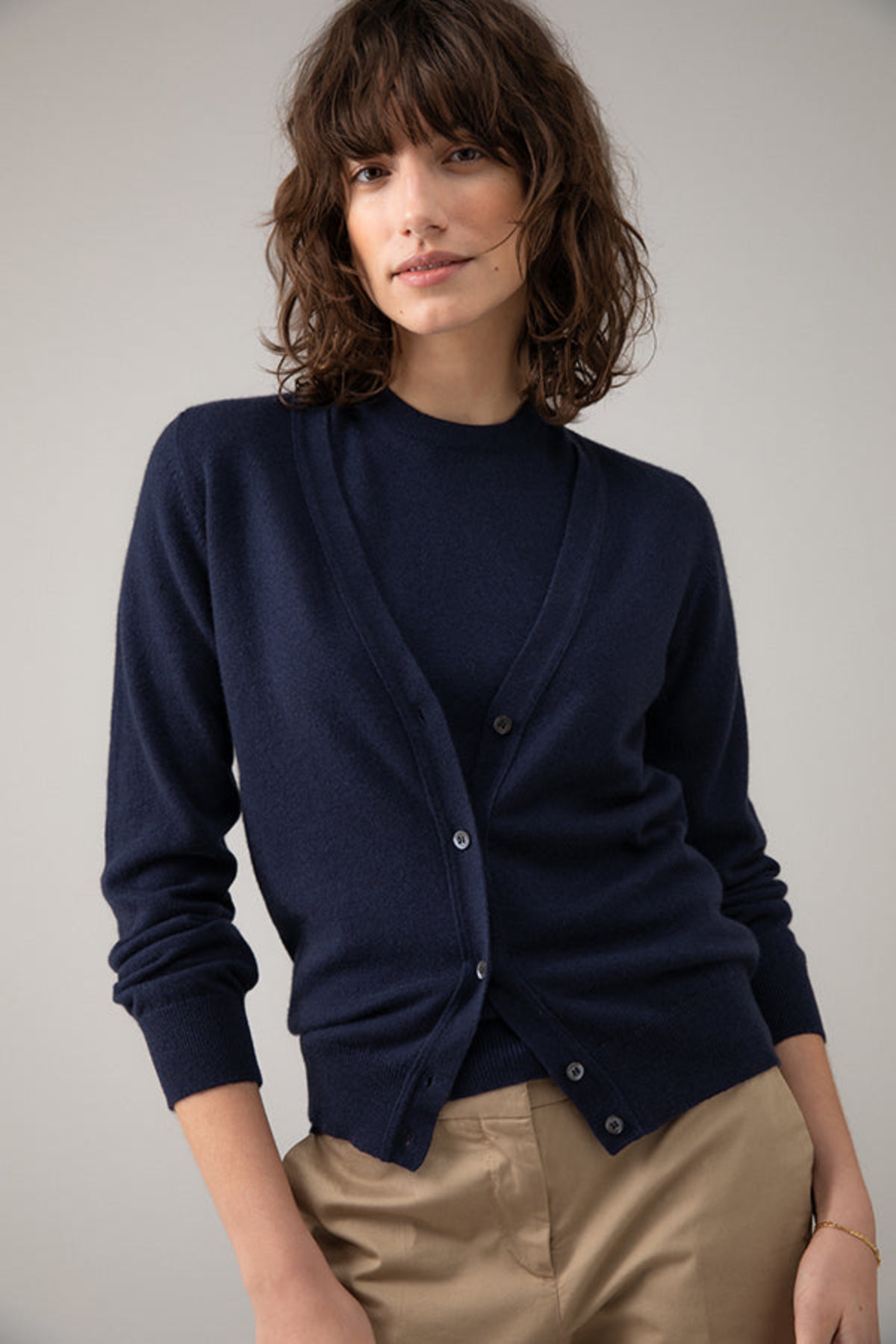 Dark Navy Cashmere Cardigan