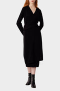 Ballet Wrap Black Cashmere Dress
